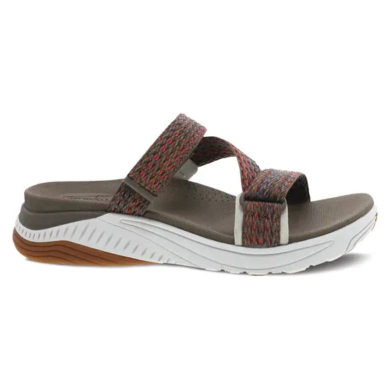 Rosette Adjustable Eva Sandal in Brown