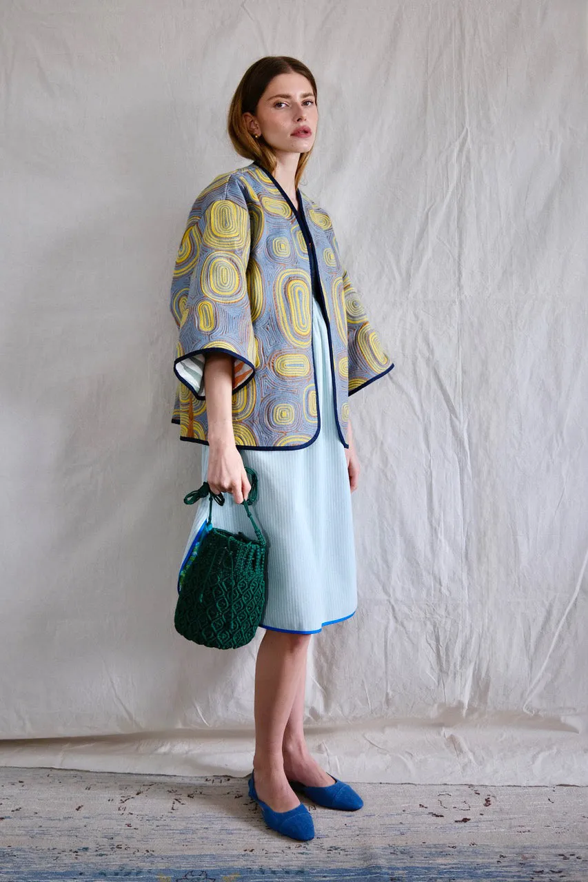 Skirt dress. Turquoise stripes
