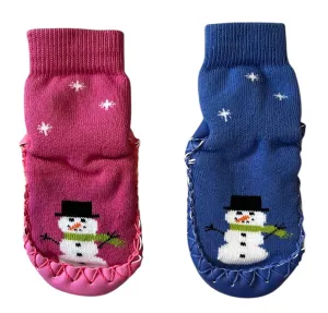 Snowman Slipper Sock Moccasins