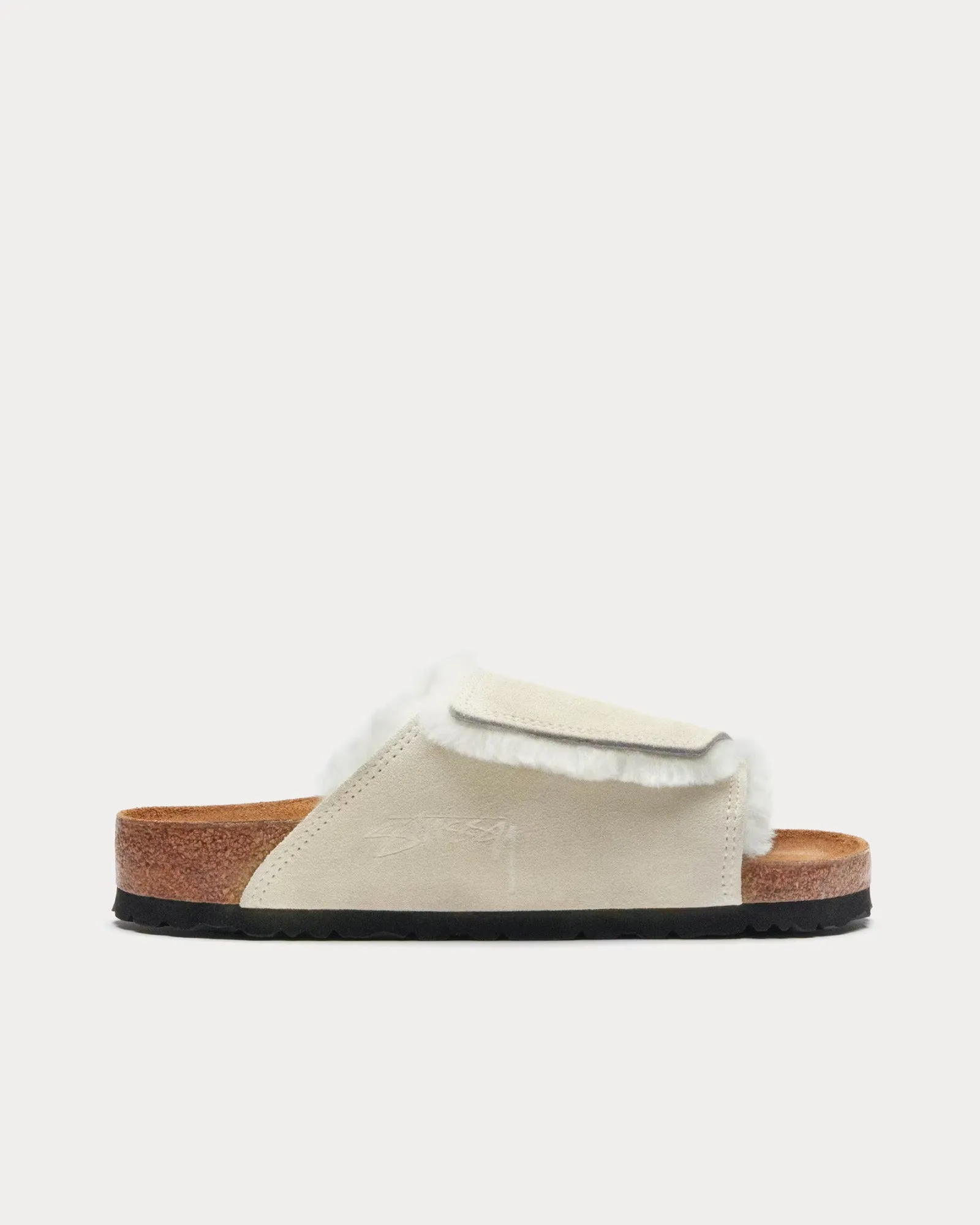 Solana Shearling Bone Slides