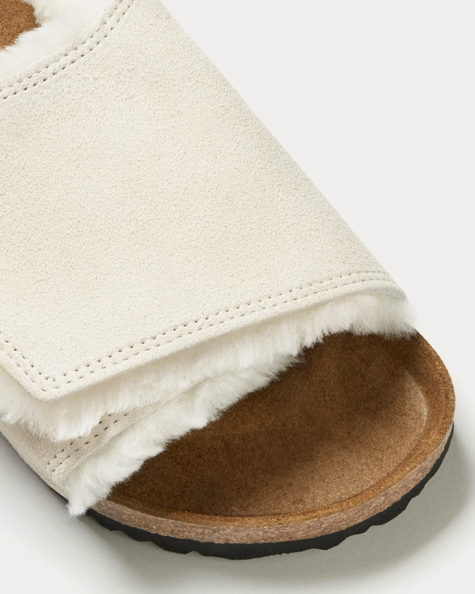 Solana Shearling Bone Slides