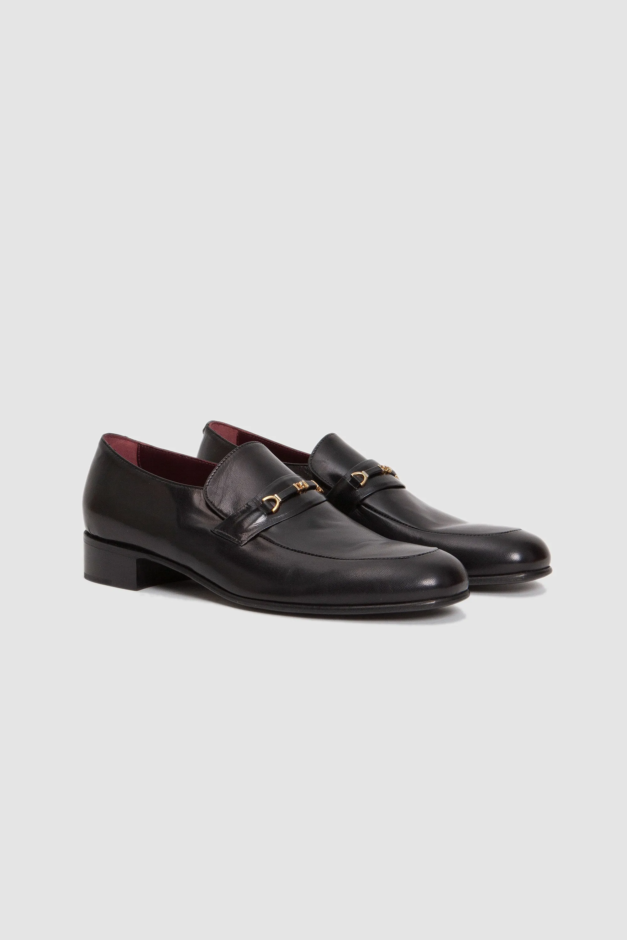 Strap Loafers Italian Lambskin Black