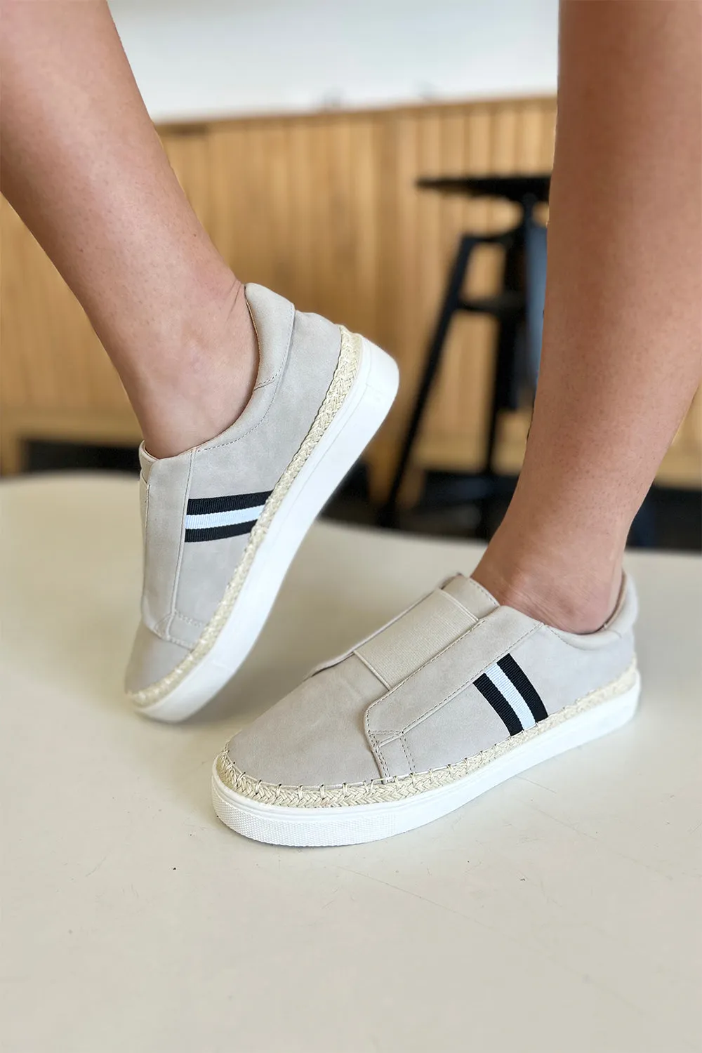 Striped Slip On Sneakers