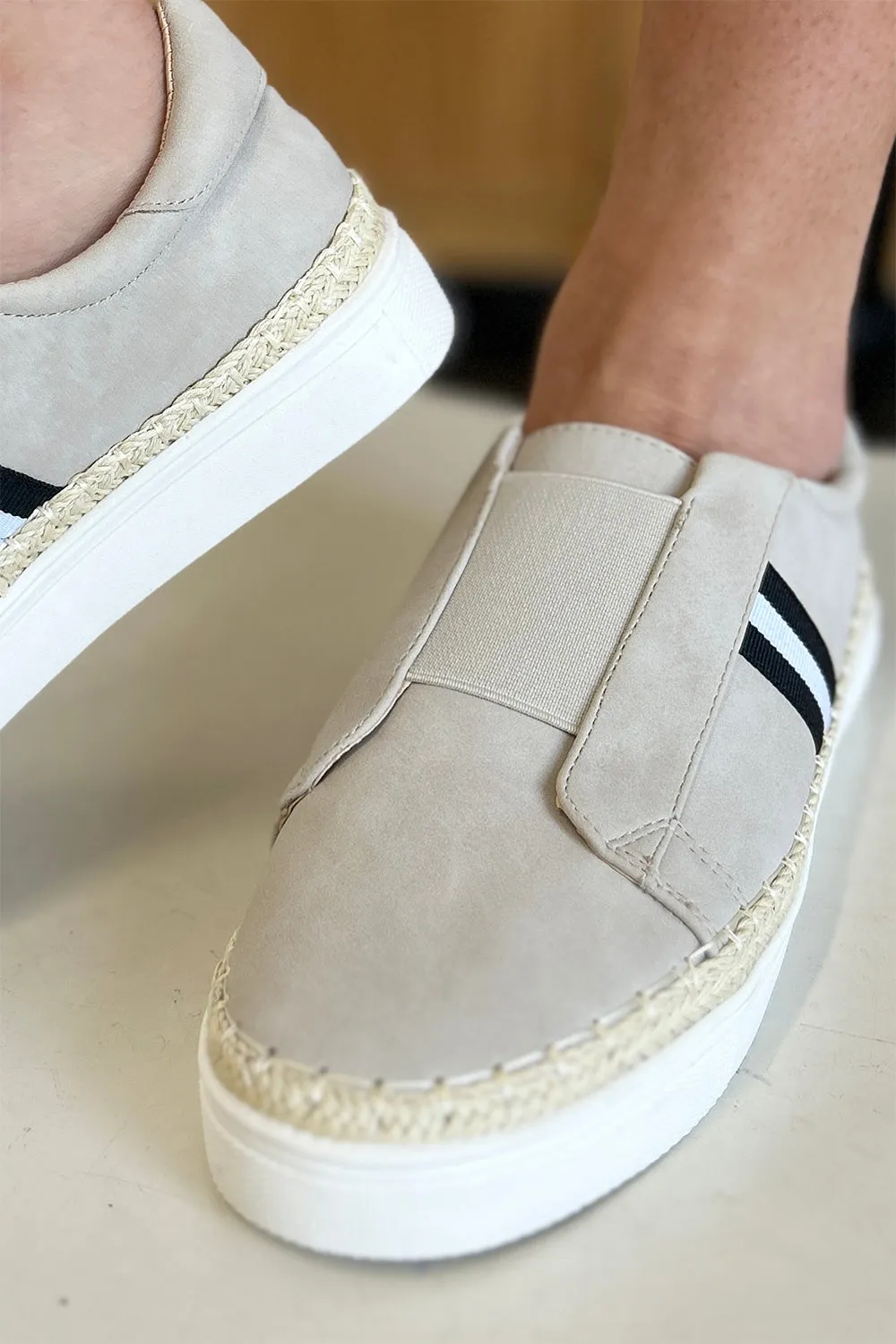Striped Slip On Sneakers