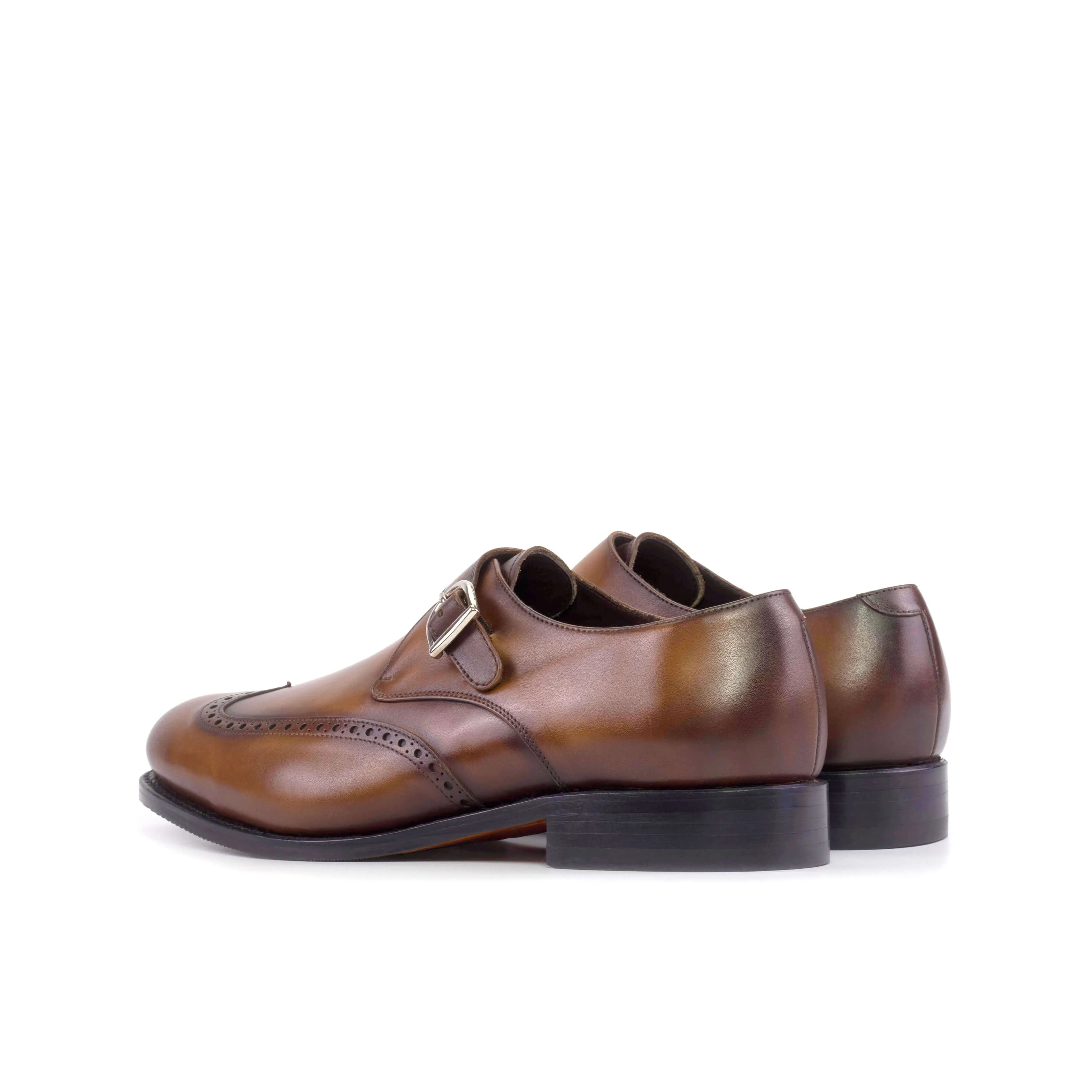 The Alcott – Wingtip Brown Single Monk in Cognac Patina.