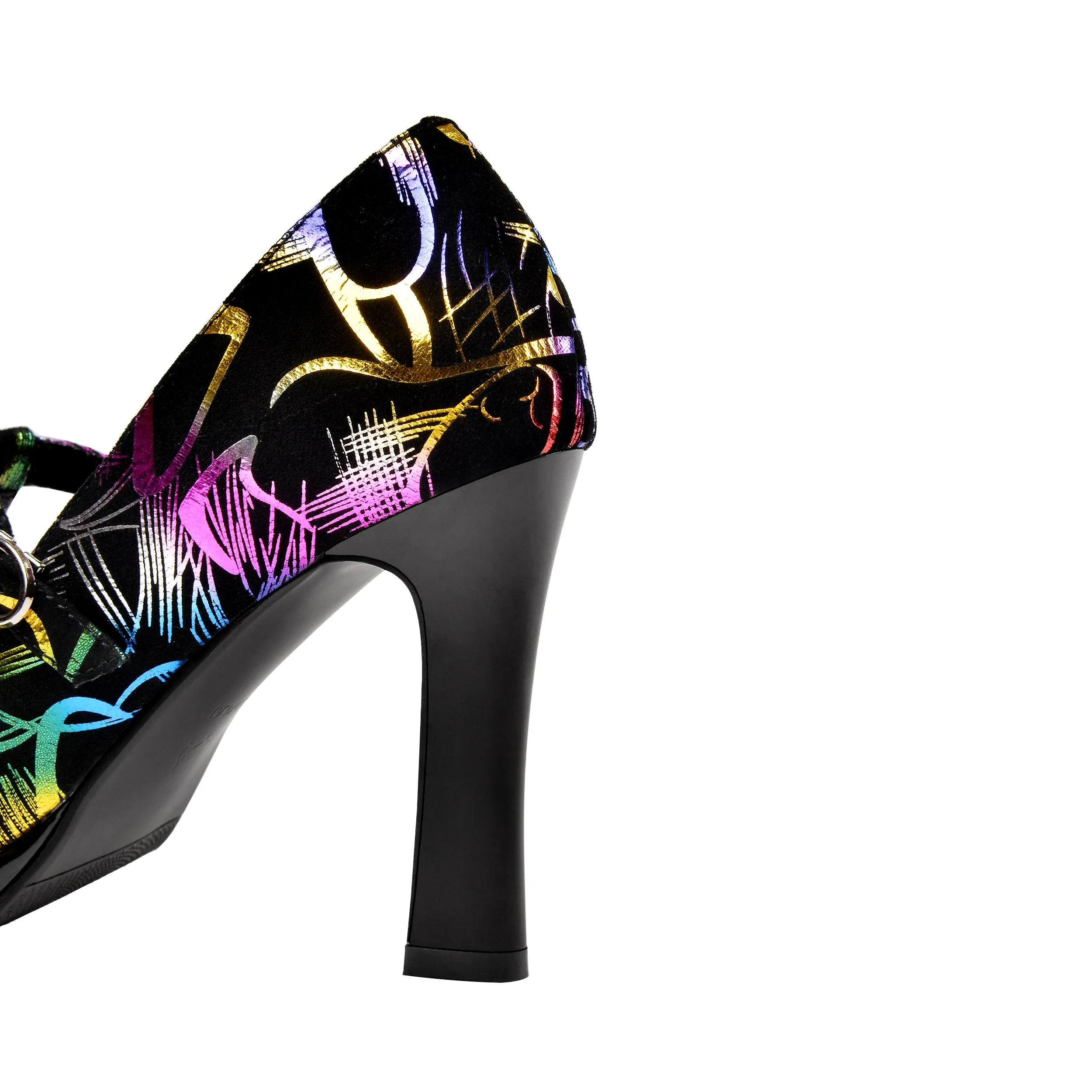 TinaCus Women's Round Toe Printing Suede Leather Handmade Platfrom Stylish High Heel Pump Shoes