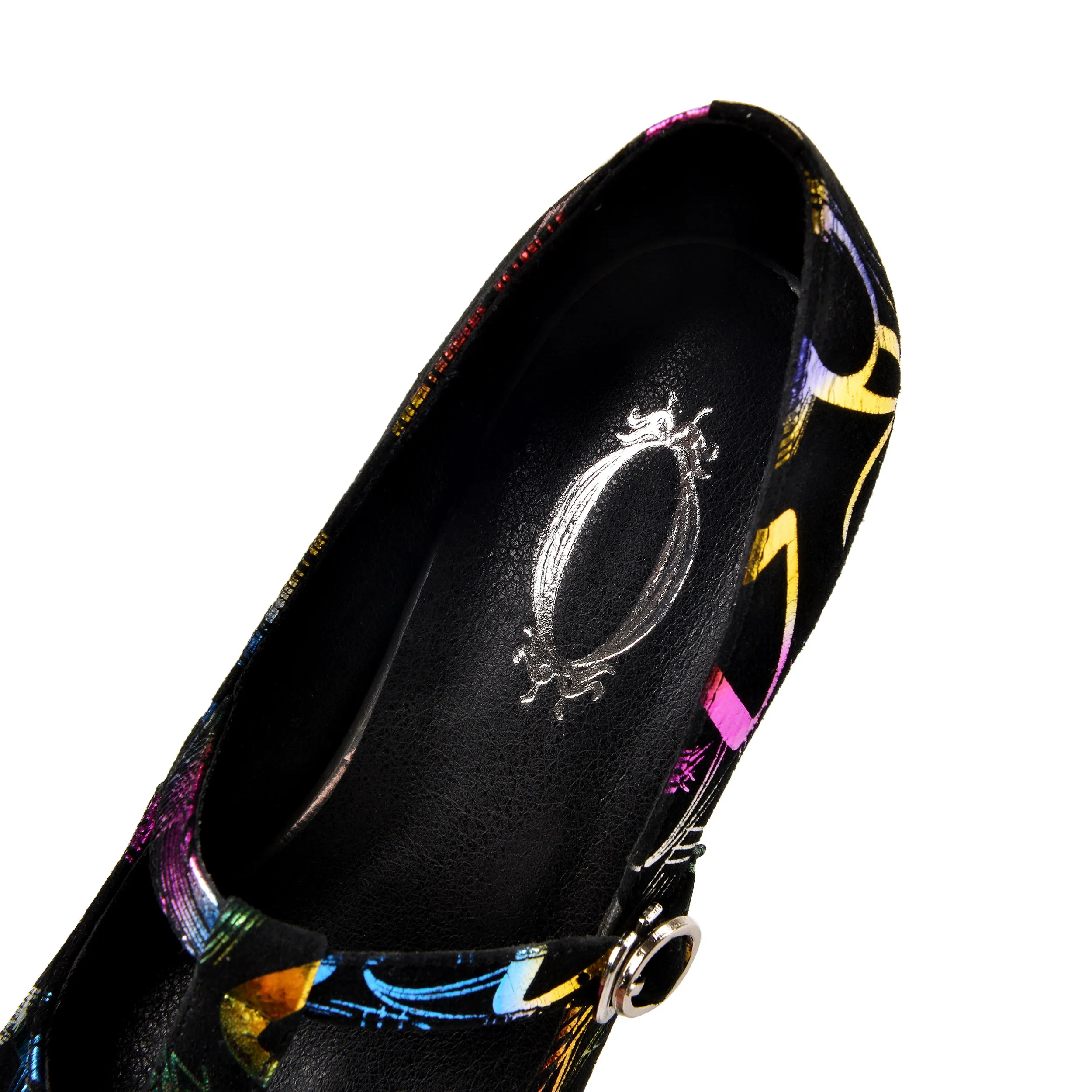 TinaCus Women's Round Toe Printing Suede Leather Handmade Platfrom Stylish High Heel Pump Shoes