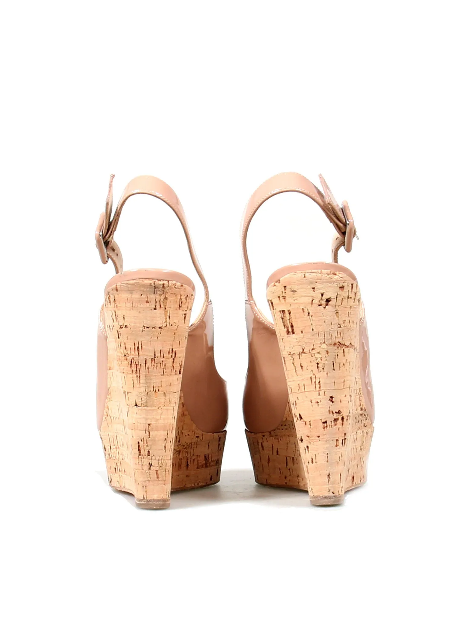 Une Plume Sling Patent Leather Wedges