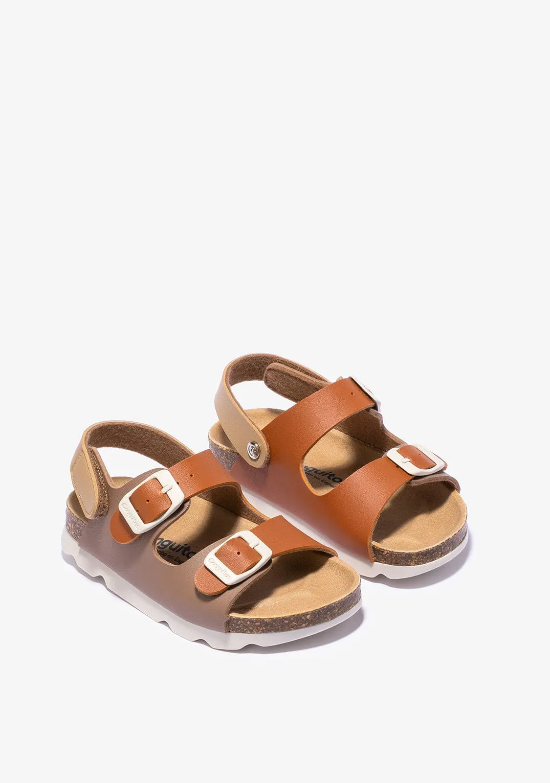 Unisex Brown Multicolour Bio Sandals