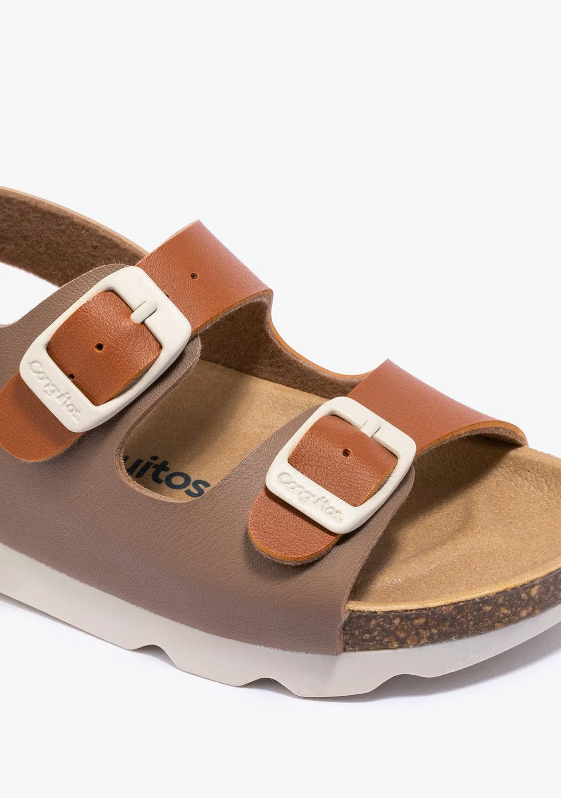 Unisex Brown Multicolour Bio Sandals