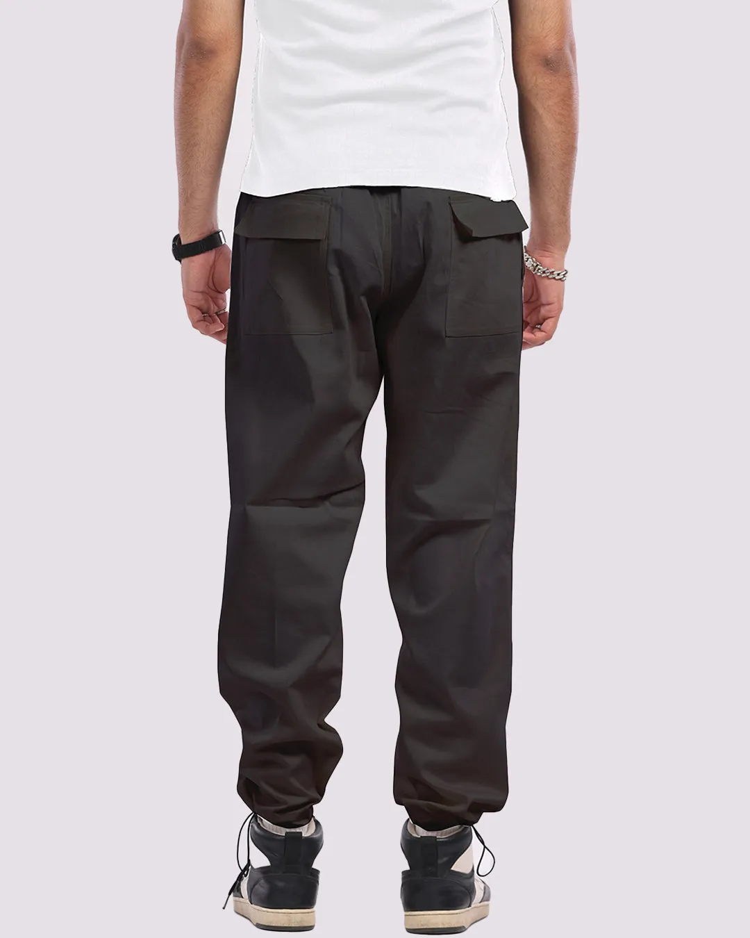 Urban Funky: Men's Stylish Black Cargo Adjustable Pants