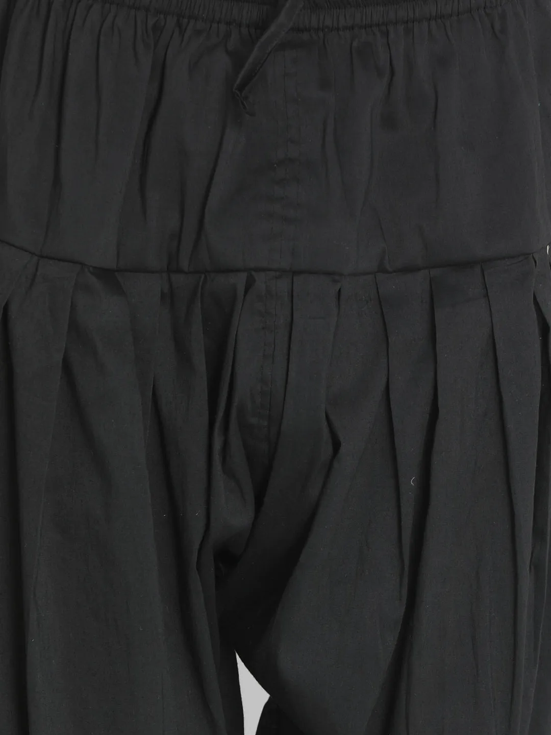 VASTRAMAY Men's Black Rayon Kurta And Patiala Set