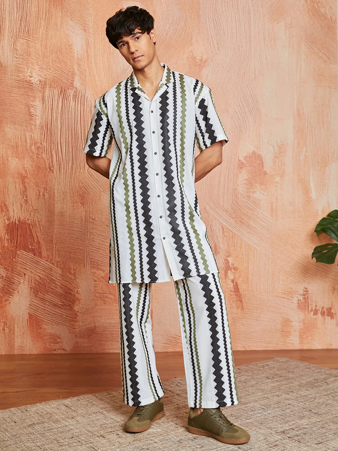VASTRAMAY Men's Multi Color Cotton Kurta and Pyjama Set