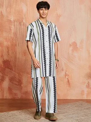 VASTRAMAY Men's Multi Color Cotton Kurta and Pyjama Set