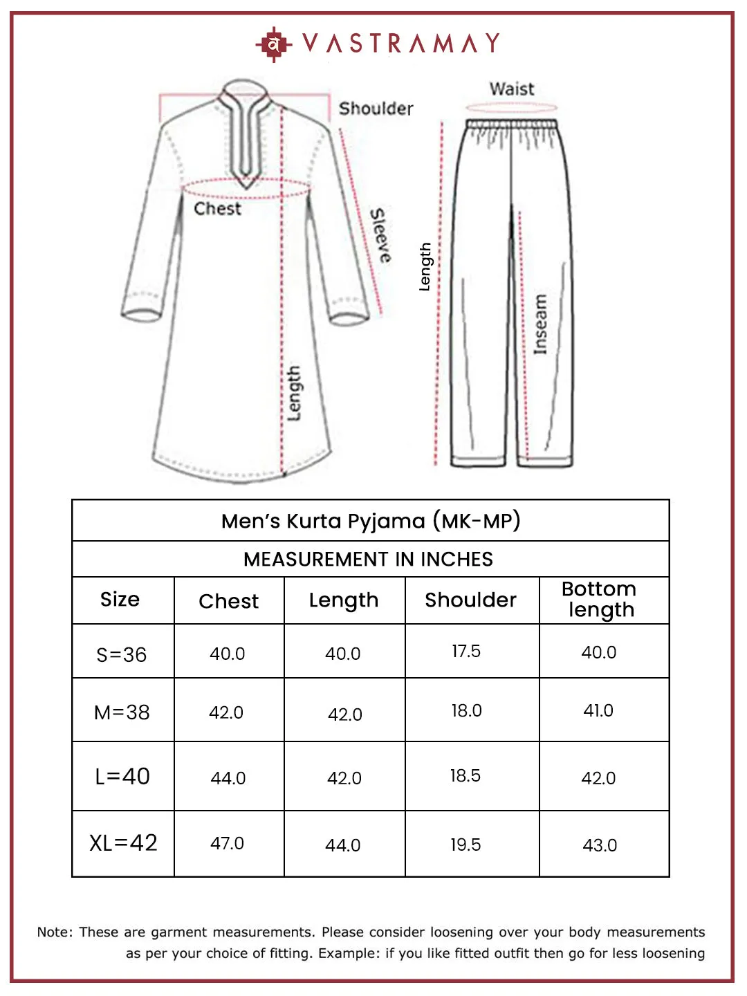 VASTRAMAY Men's Multi Color Cotton Kurta and Pyjama Set