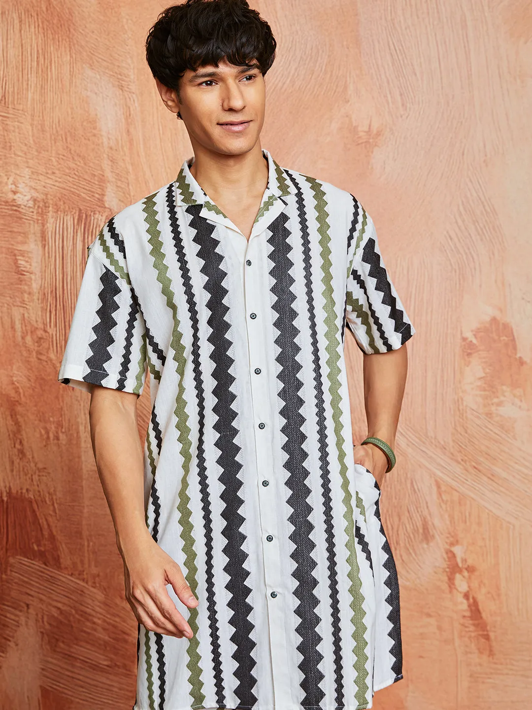 VASTRAMAY Men's Multi Color Cotton Kurta and Pyjama Set