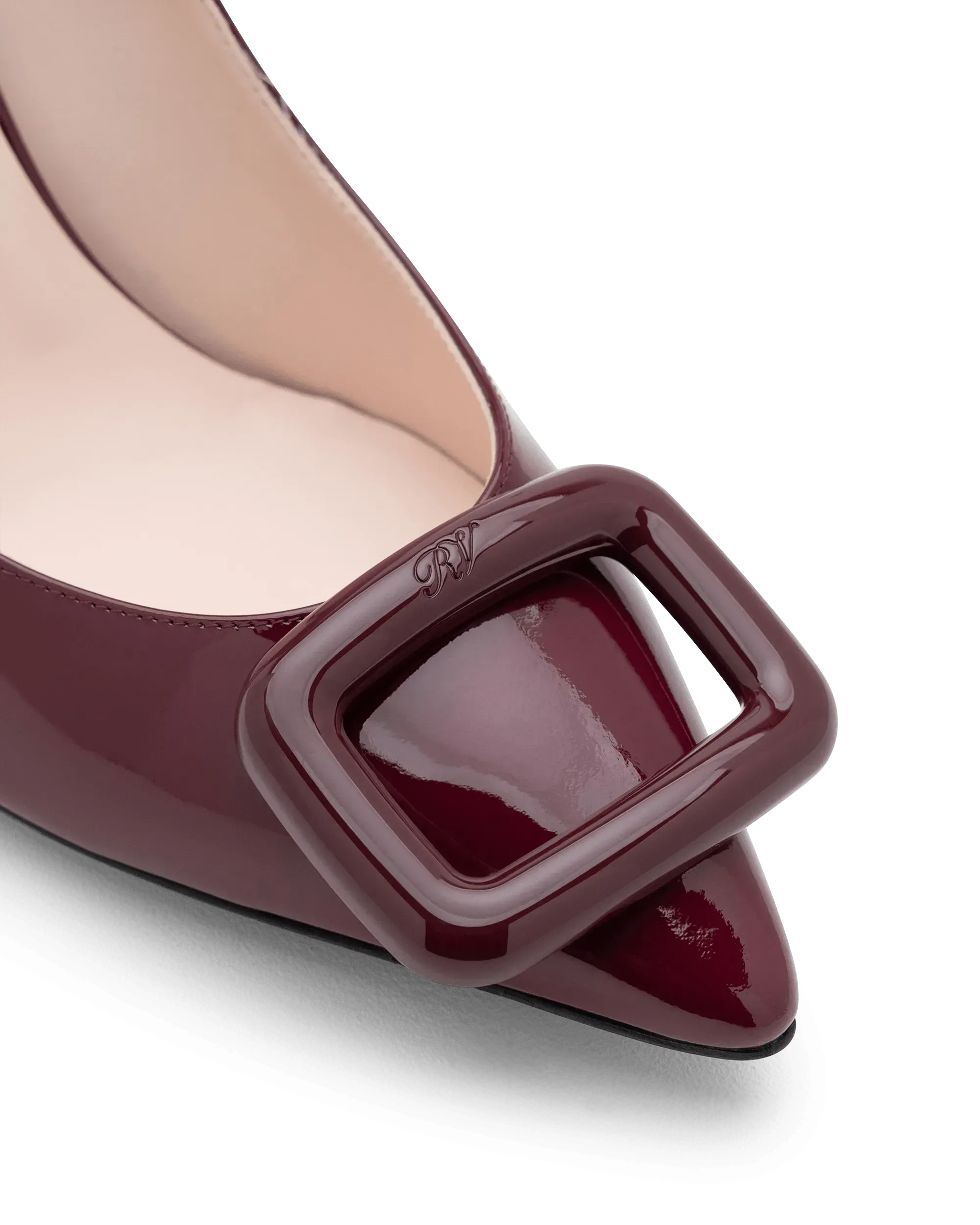 Viv' Choc Patent Leather Buckle Pumps