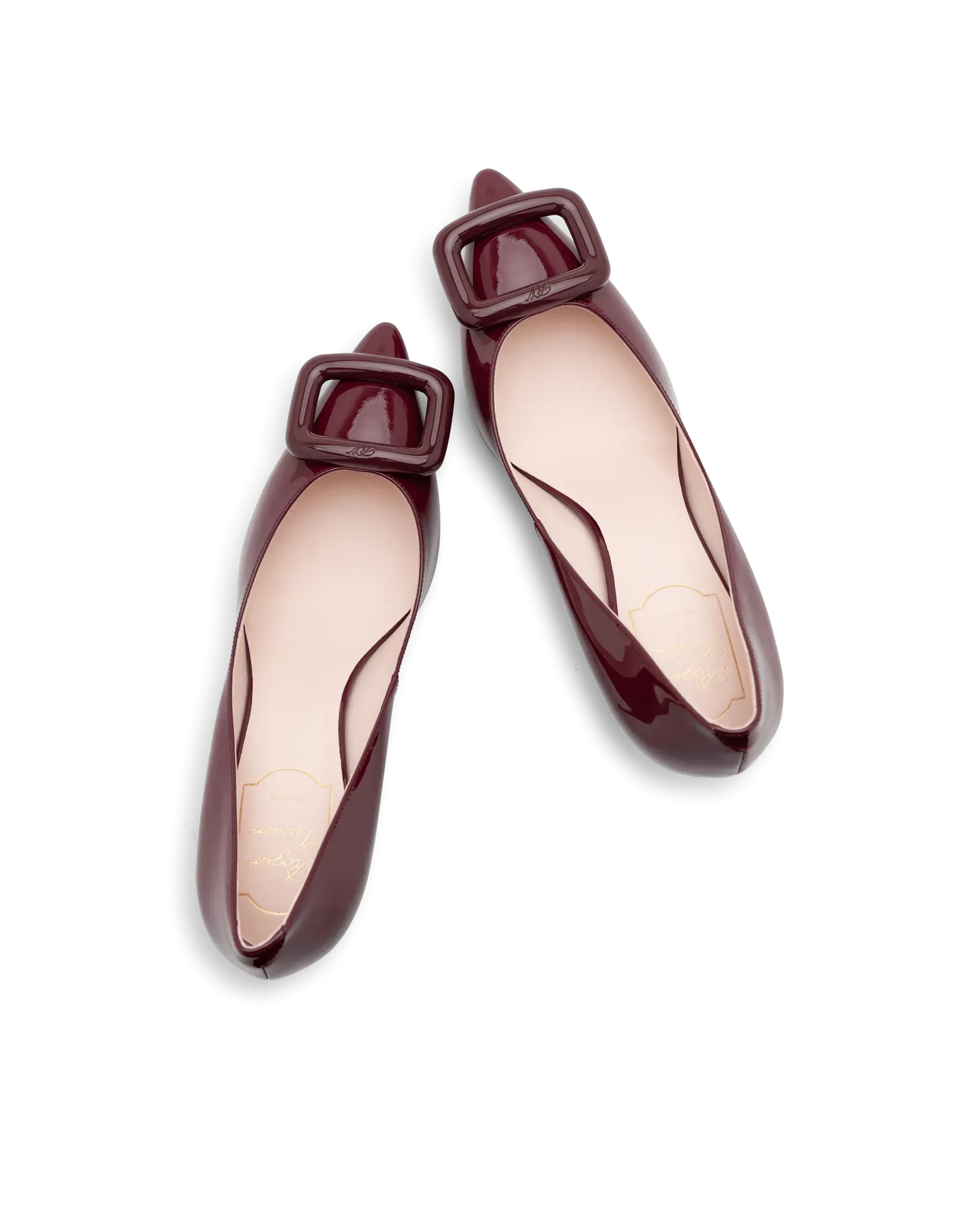 Viv' Choc Patent Leather Buckle Pumps