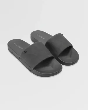 Volcom Women's Volcation Slide Sandals Black Out W0812505_BKO