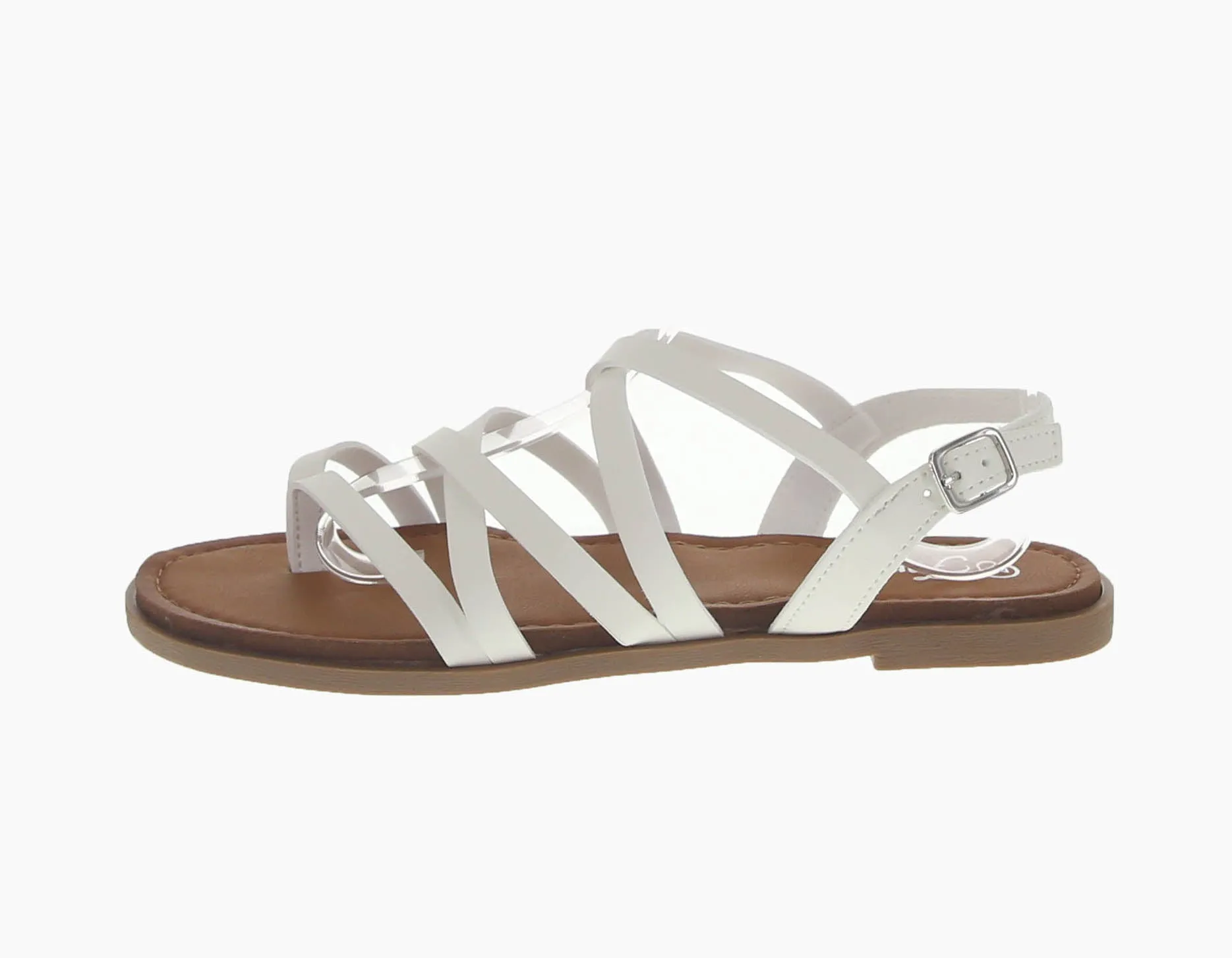 WOMAN'S SHOES WHITE PU LEATHER SANDALS SOOTH-05