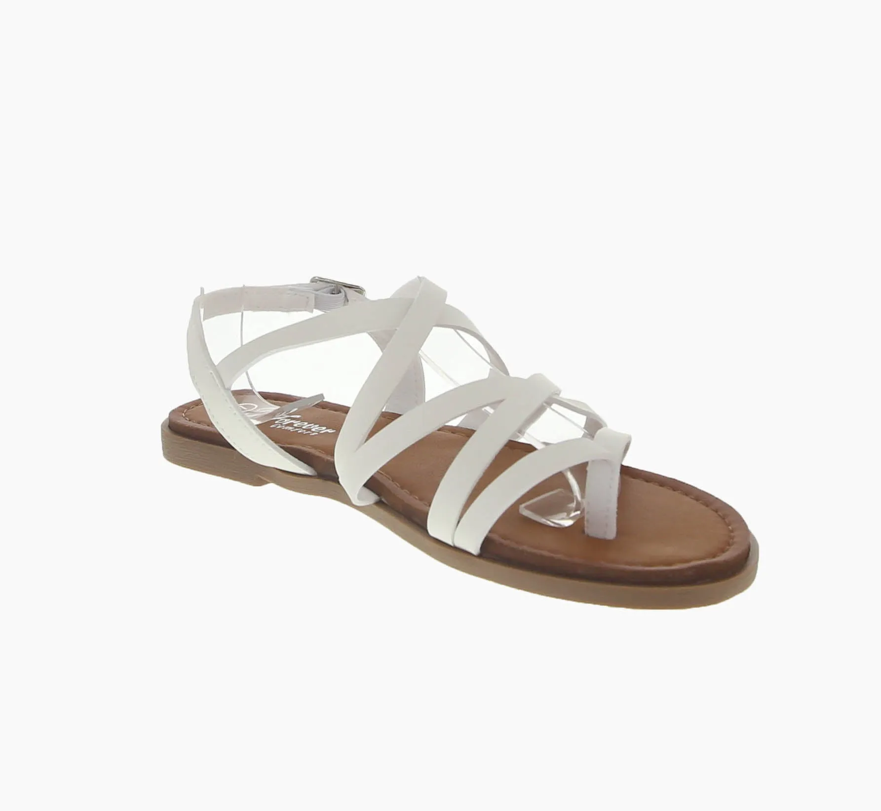 WOMAN'S SHOES WHITE PU LEATHER SANDALS SOOTH-05