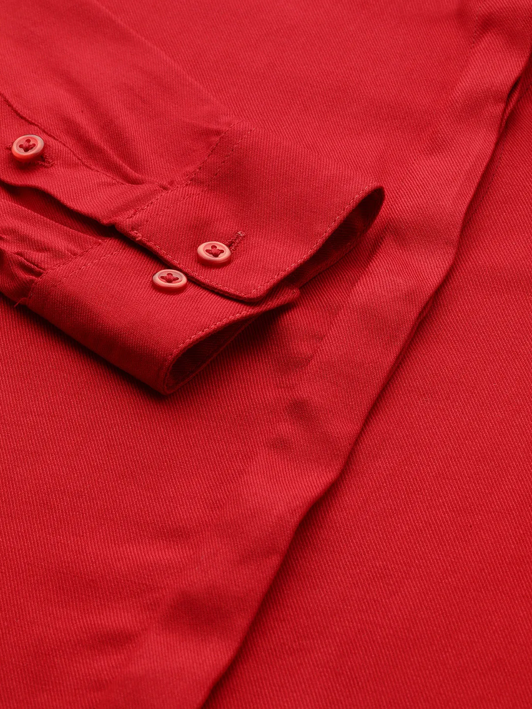 Women Red Solid Viscose Rayon Regular Fit Formal Shirt