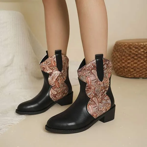 Women's Block Heel Western Cowboy Riding Boots 50785688C