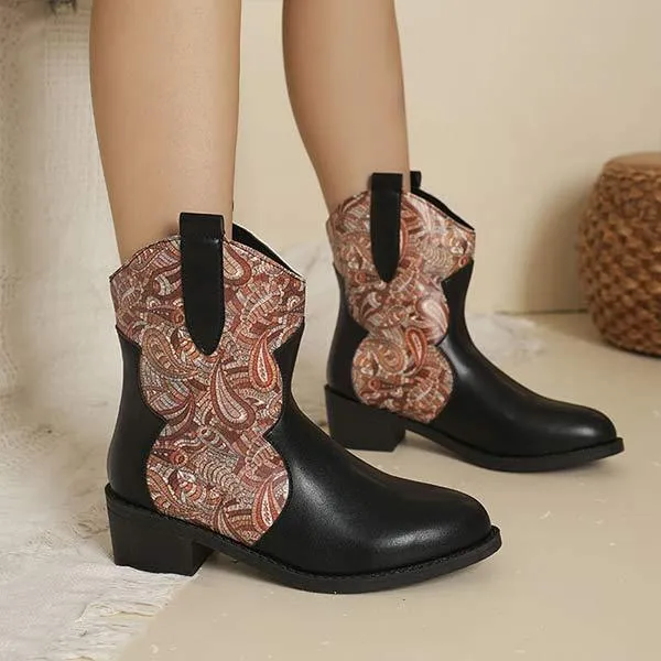 Women's Block Heel Western Cowboy Riding Boots 50785688C