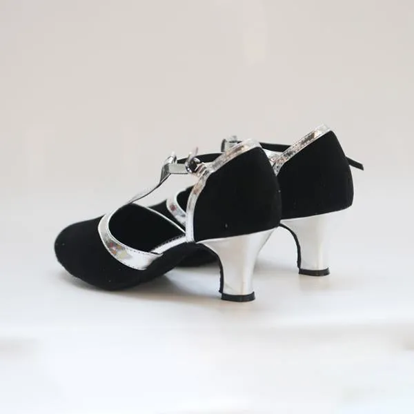 Women's Elegant Suede Soft Sole Mid-Heel Dance Shoes 55483711S