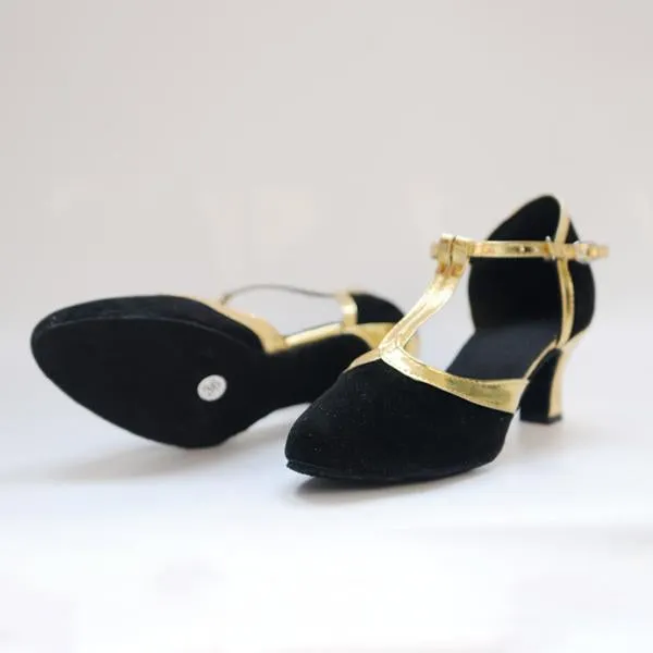 Women's Elegant Suede Soft Sole Mid-Heel Dance Shoes 55483711S