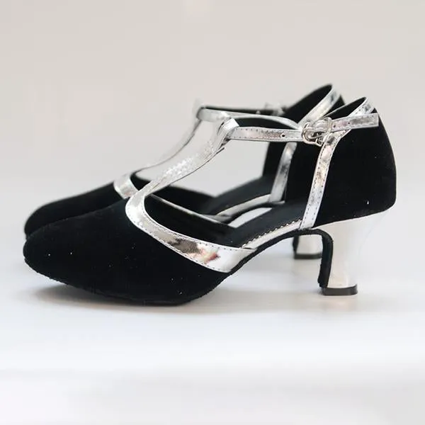 Women's Elegant Suede Soft Sole Mid-Heel Dance Shoes 55483711S