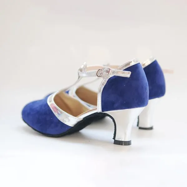 Women's Elegant Suede Soft Sole Mid-Heel Dance Shoes 55483711S