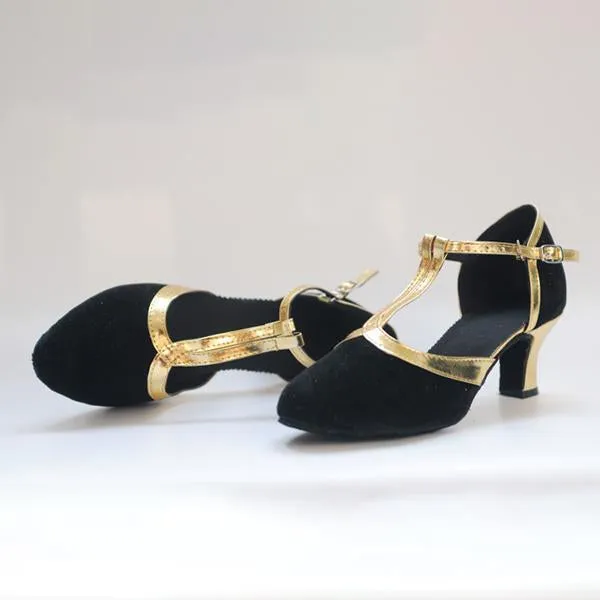 Women's Elegant Suede Soft Sole Mid-Heel Dance Shoes 55483711S